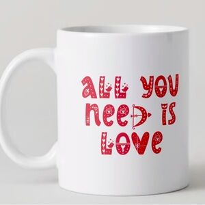 HANDMADE Love “All You Need Is Love” Ceramic Mug